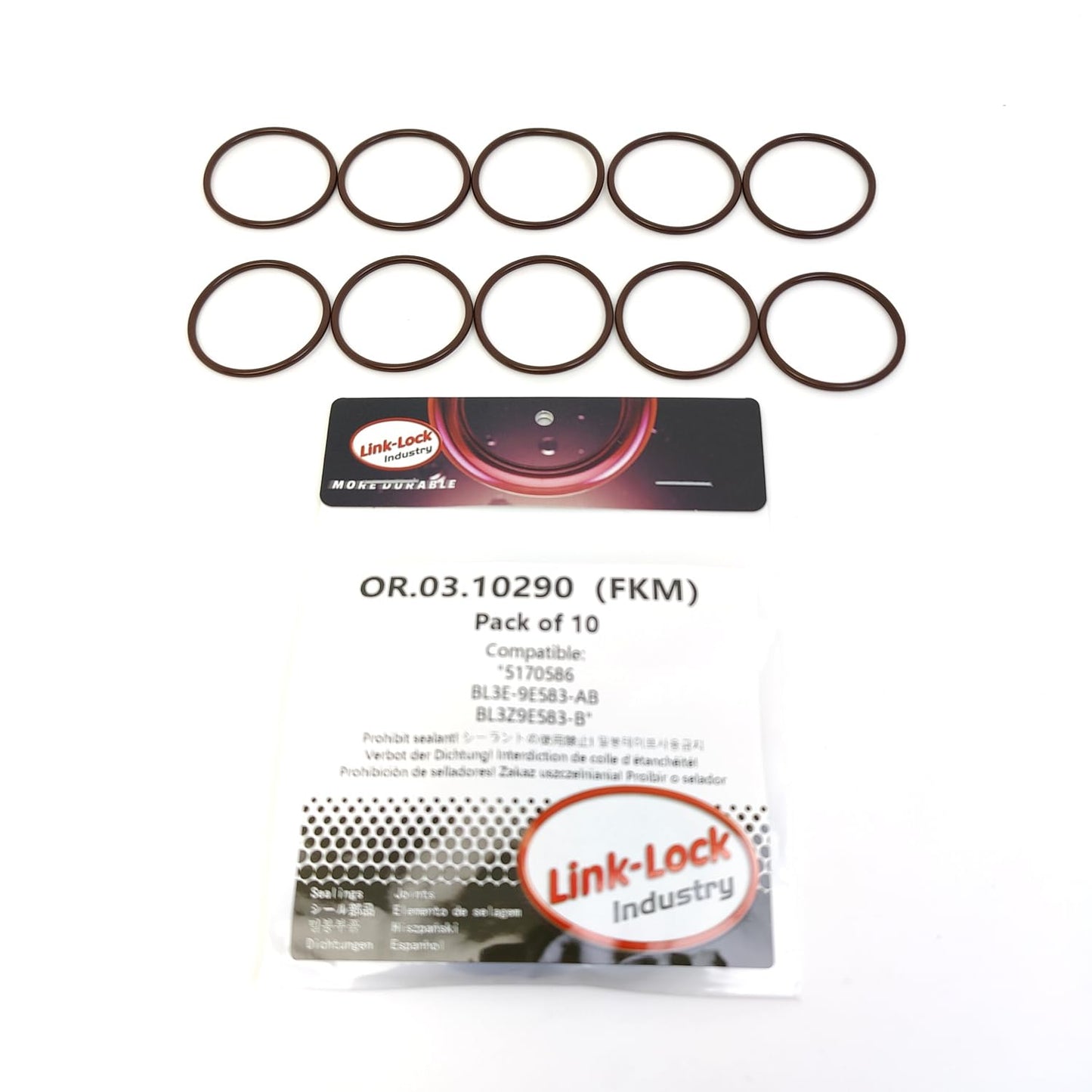 LINK-LOCK 10個 OR.03.10290 FKMバイトン フューエルポンプ用Oリングキット 5170586 BL3E-9E583-AB BL3Z9E583-B FORD-998 99G C20HDEX FORD USA-T35PDTD用