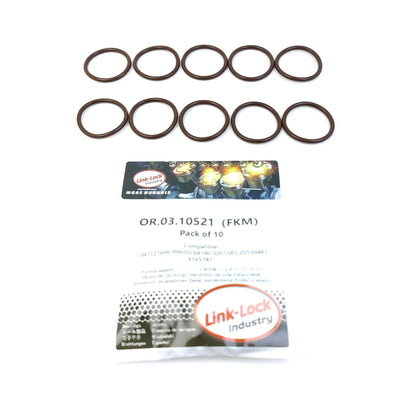LINK-LOCK 10PCS OR.03.10521 FKM Viton Sealing O-Ring Kit of Cooling water pipe 047121666 99970764140 3201585 20536487 3165747 For AUDI For VW For PORSCHE For VOLVO