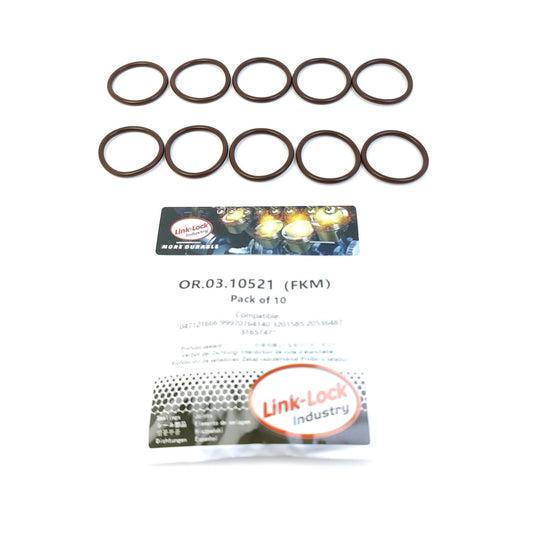 LINK-LOCK 10PCS OR.03.10521 FKM Viton 冷却水パイプ用Oリングキット 047121666 99970764140 3201585 20536487 3165747 AUDI VW PORSCHE VOLVO用