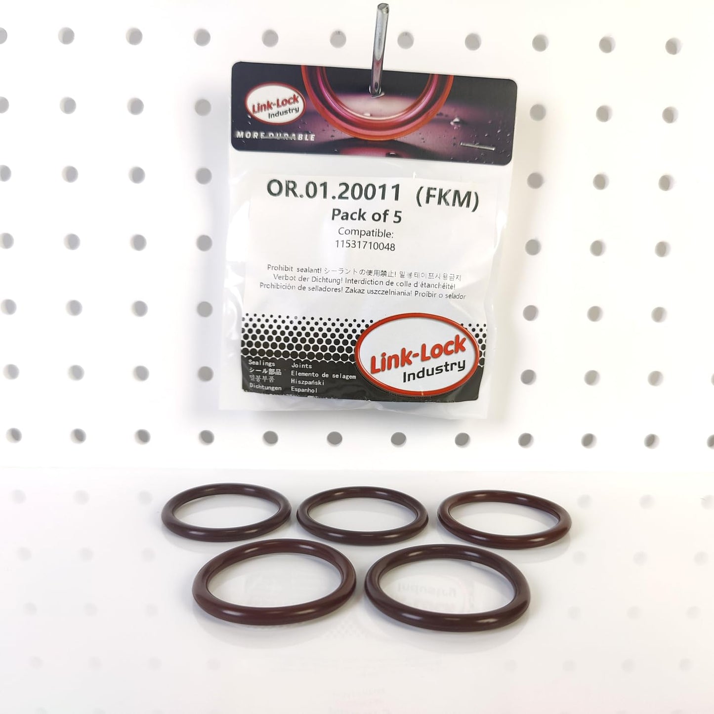 LINK-LOCK 5個入り FKMバイトンOR.01.20011 エンジン冷却水パイプ/ウォーターホース Oリング 11531710048 BMW M60 M62 M73 N62 N73 N74用