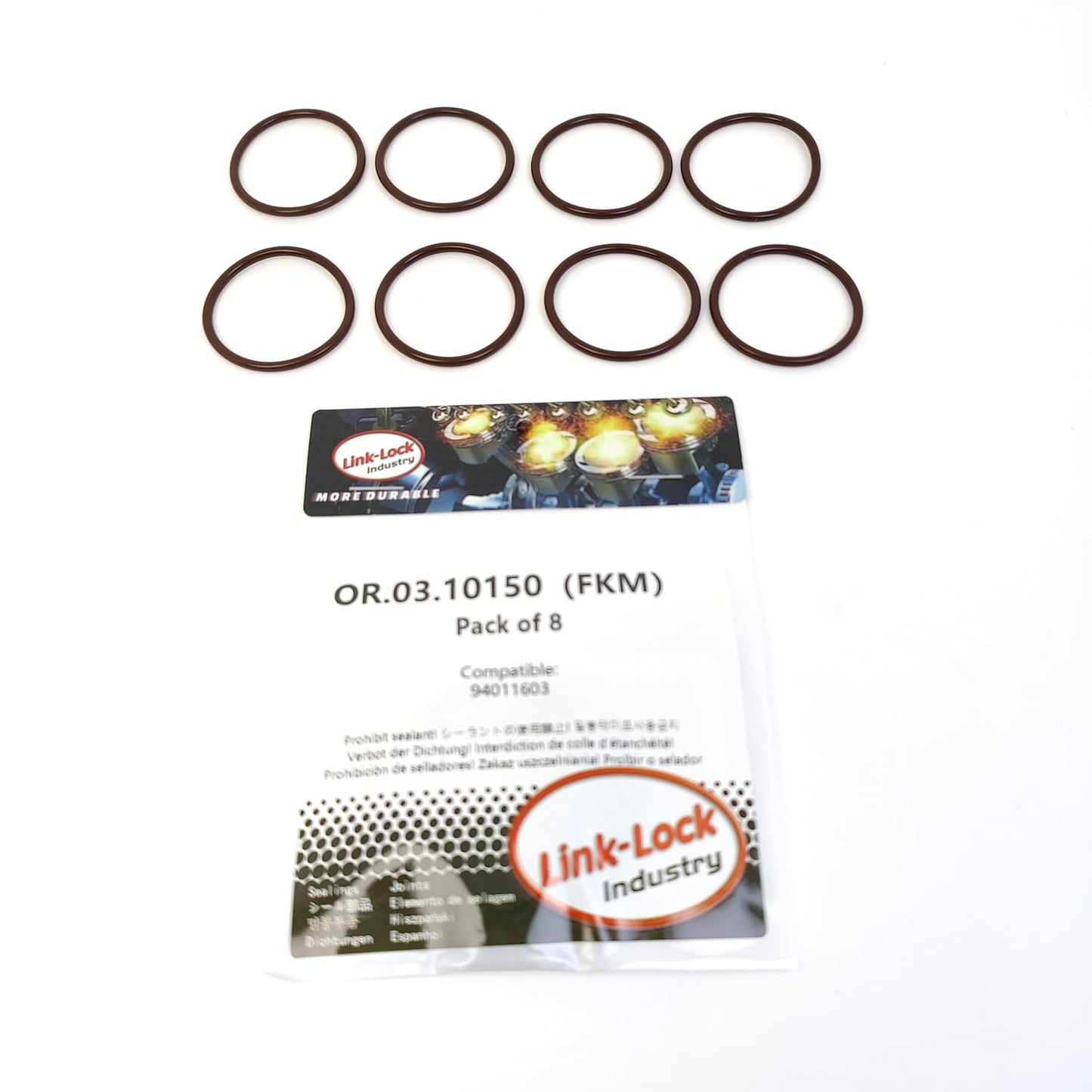 LINK-LOCK 8PCS OR.03.10150 FKM Viton Sealing O-Ring Kit of Cooling water pipe 94011603 For CHEVROLET-LB7 LGH LML LBZ LLY LMM For GMC-LB7 LGH LML For HUMMER-LB7 LLY