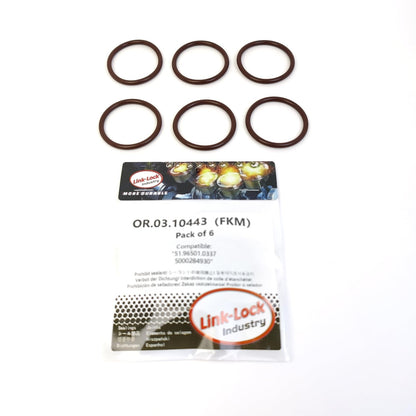 LINK-LOCK 6個組 OR.03.10443 FKMバイトン 36.5×3.5 シーリングユニバーサルOリングキット 51.96501.0337 5000284930 ルノー・トラック、MAN用