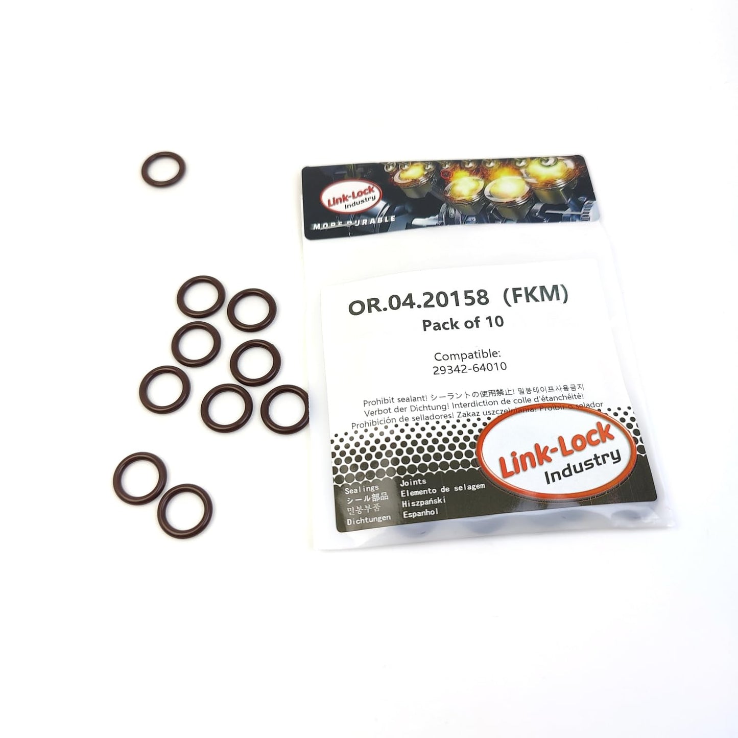 LINK-LOCK 10PCS OR.04.20158 FKM Viton Sealing O-Ring Kit of Vacuum Pump 29342-64010 for TOYOTA