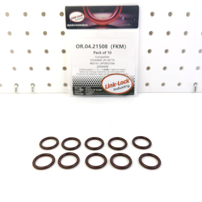 LINK-LOCK 10PCS OR.04.21508 FKM Viton Sealing O-Ring Kit of Coolant pipe 55569840 LR136779 860161 L4P38527AA JDE40668 for BMW For CHEROLET For OPEL For LAND ROVER