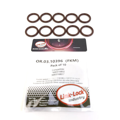 LINK-LOCK 10PCS OR.03.10396 FKM Viton Sealing O-Ring Kit of Intake manifold N90316802 N90316801 For AUDI-DR SH SL For VW-AMF AHG AFH