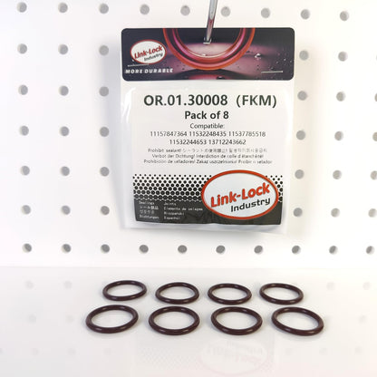 LINK-LOCK 8PCS FKMバイトン製Oリング.01.30008 エンジン吸気管用Oリング 11157847364 11532248435 11537785518 11532244653 13712243662 BMW N63 S63 M47 M57用
