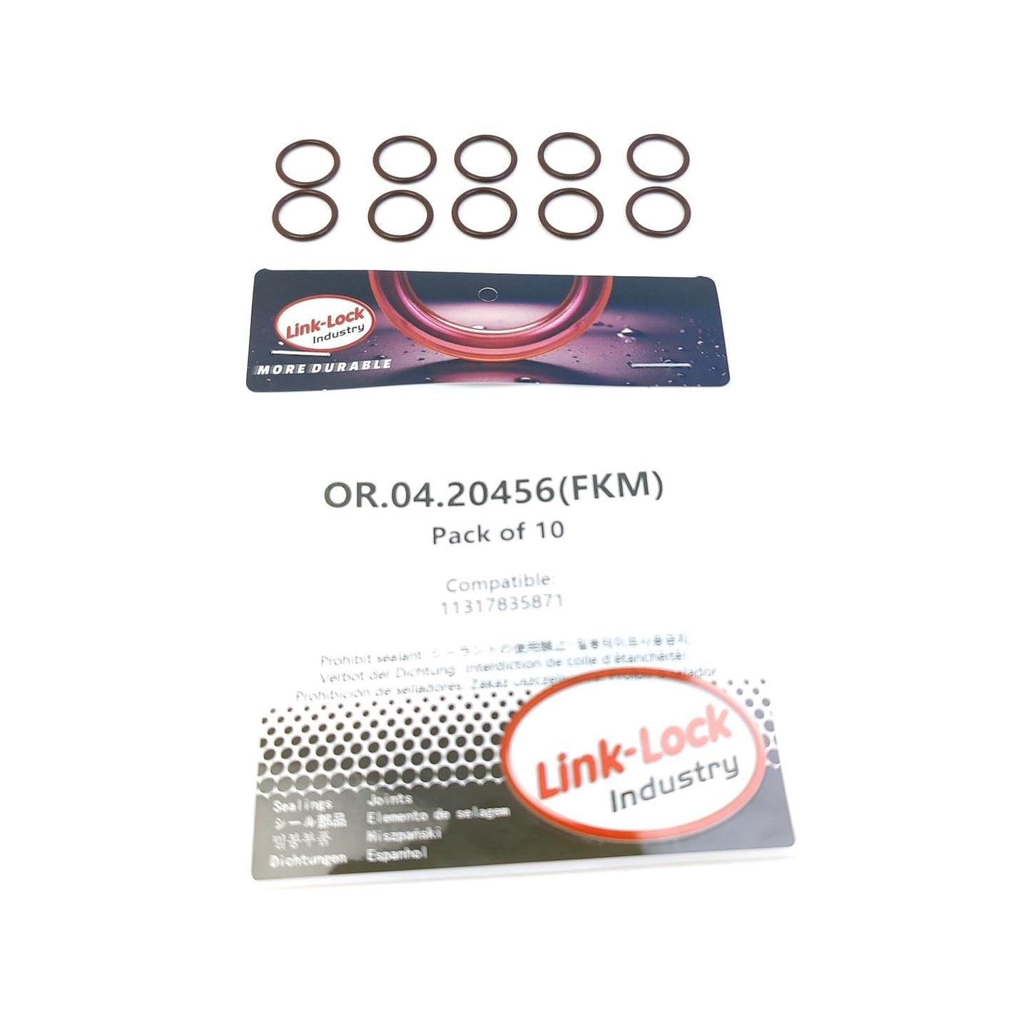 LINK-LOCK 10PCS OR.04.20456 FKM Viton Sealing O-Ring Kit of Cylinder 11317835871 for BMW-S65
