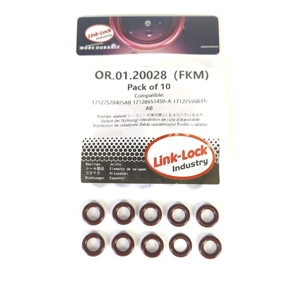 LINK-LOCK 10PCS FKM Viton OR.01.20028 Engine coolant pipe / Water hose O-Ring 17127578405AB 17128651450-A 17127596831-AB for BMW MOST