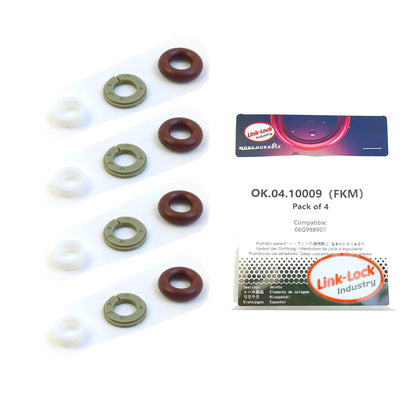 LINK-LOCK 4Set OK.04.10009 fuel injector repair kit 06G998907 with FKM Viton O-RING For VW For AUDI 280T 2.0T 40T CZDA CHJA