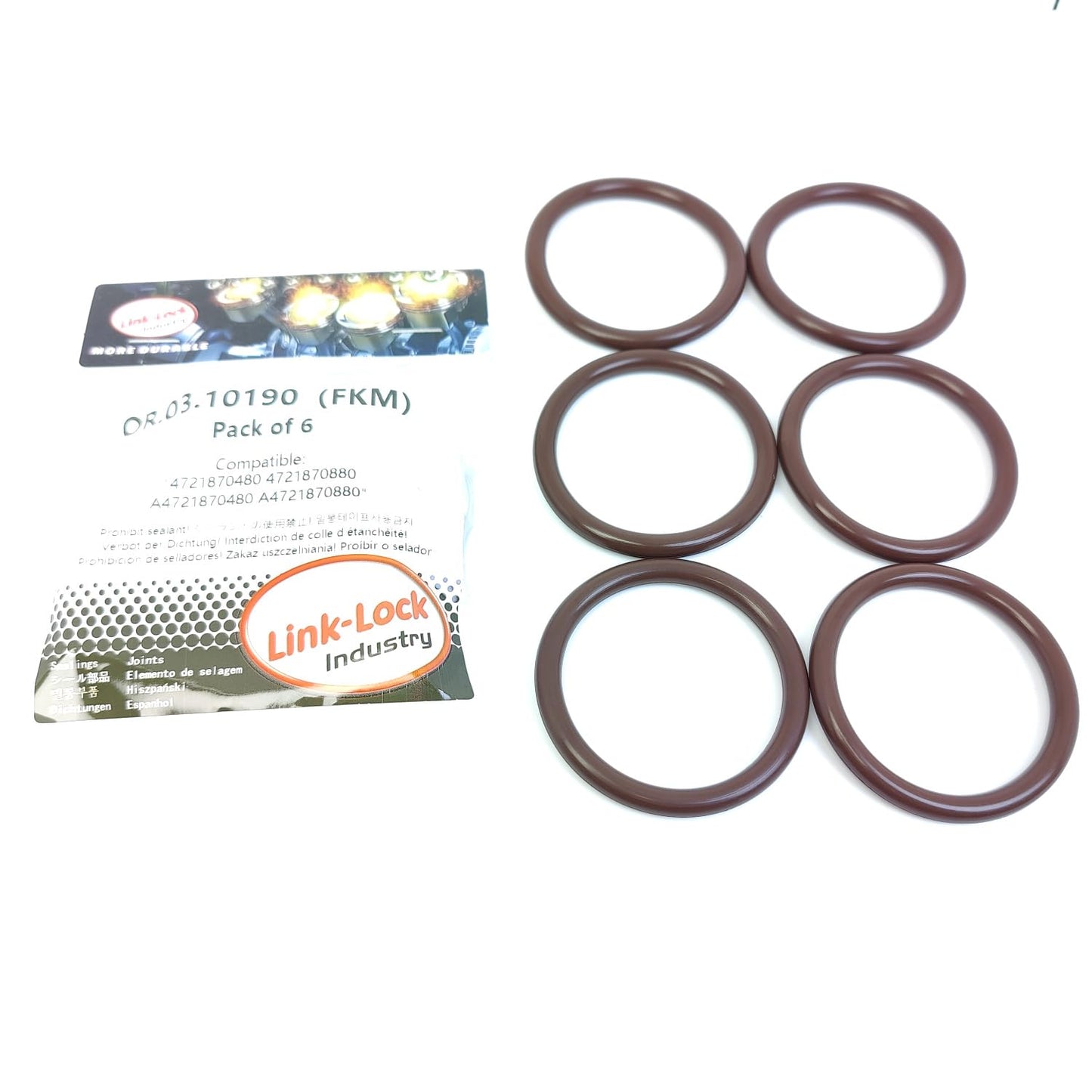 LINK-LOCK 6PCS OR.03.10190 FKM Viton Sealing O-Ring Kit of Oil Suction Pipe 4721870480 4721870880 A4721870480 A4721870880 For MERCEDES-BENZ-OM471 OM472 OM473 OM470