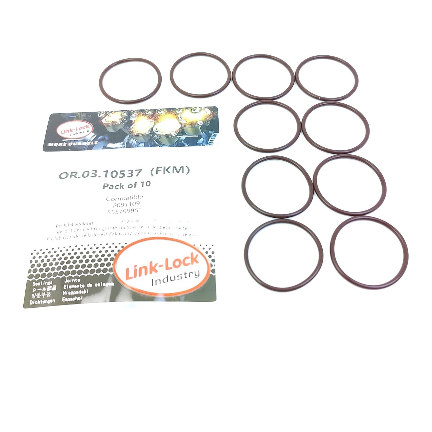 LINK-LOCK 10PCS OR.03.10537 FKMバイトン 34.6×2.4 シールユニバーサルOリングキット 2091109 55579985 オペル用