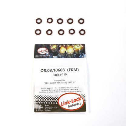 LINK-LOCK 10個入り OR.03.10608 FKMバイトン シールOリングキット ターボチャージャー用 8P0145117A MN191146 1920.PL AUDI VW CITROËN MITSUBISHI用