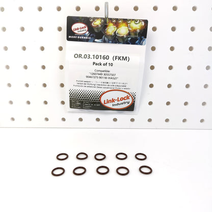LINK-LOCK 10PCS OR.03.10160 FKM Viton Sealing O-Ring Kit of Coolant pipeline 12607449 30557507 90467275 90118-WA527 For MINI-B38 B46 B36 B47 For ROLLS-ROYCE-N74 For TOYOTA-B46H B48H B20