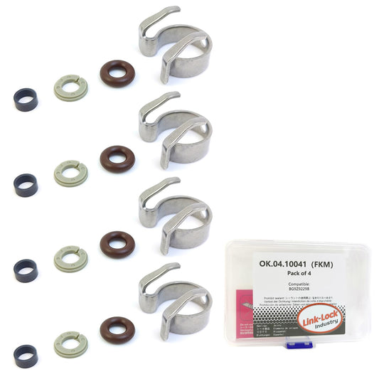 LINK-LOCK 4Set OK.04.10041 fuel injector repair kit BG9Z9229B with FKM Viton O-RING For FORD 2.3L L4 Turbocharged 2016-2018