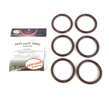 LINK-LOCK 6PCS OR.03.10546 FKM Viton Sealing O-Ring Kit of Injection valve 034133557E 063133557 13531261228 6057159 E854070S 999.701.423.40 For AUDI For VW For BMW For PORSCHE For FORD
