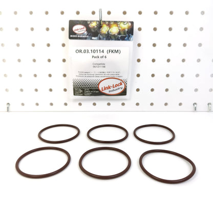 LINK-LOCK 6個組 OR.03.10114 FKMバイトン サーモスタット用Oリングキット AUDI-BYT CADA CBFA BZB CAEA CCTA CABA用 VW-CAWA CCZA CDAB CAWB CCZB CEA用 SKODA-BYJ CDAA CGMA BZB用