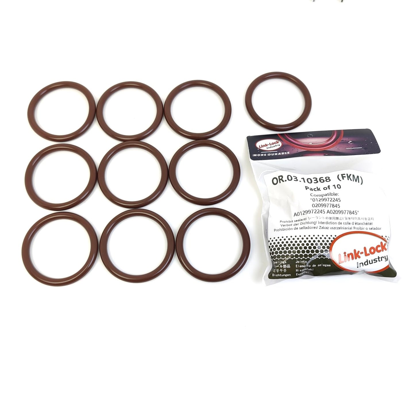 LINK-LOCK 10PCS OR.03.10368 FKMバイトンシーリングOリングキット ターボチャージャーインテークホース用 0129972245 0209977845 A0129972245 A0209977845 MERCEDES-BENZ-OM611 OM621 OM613 OM646 OM647 OM648用