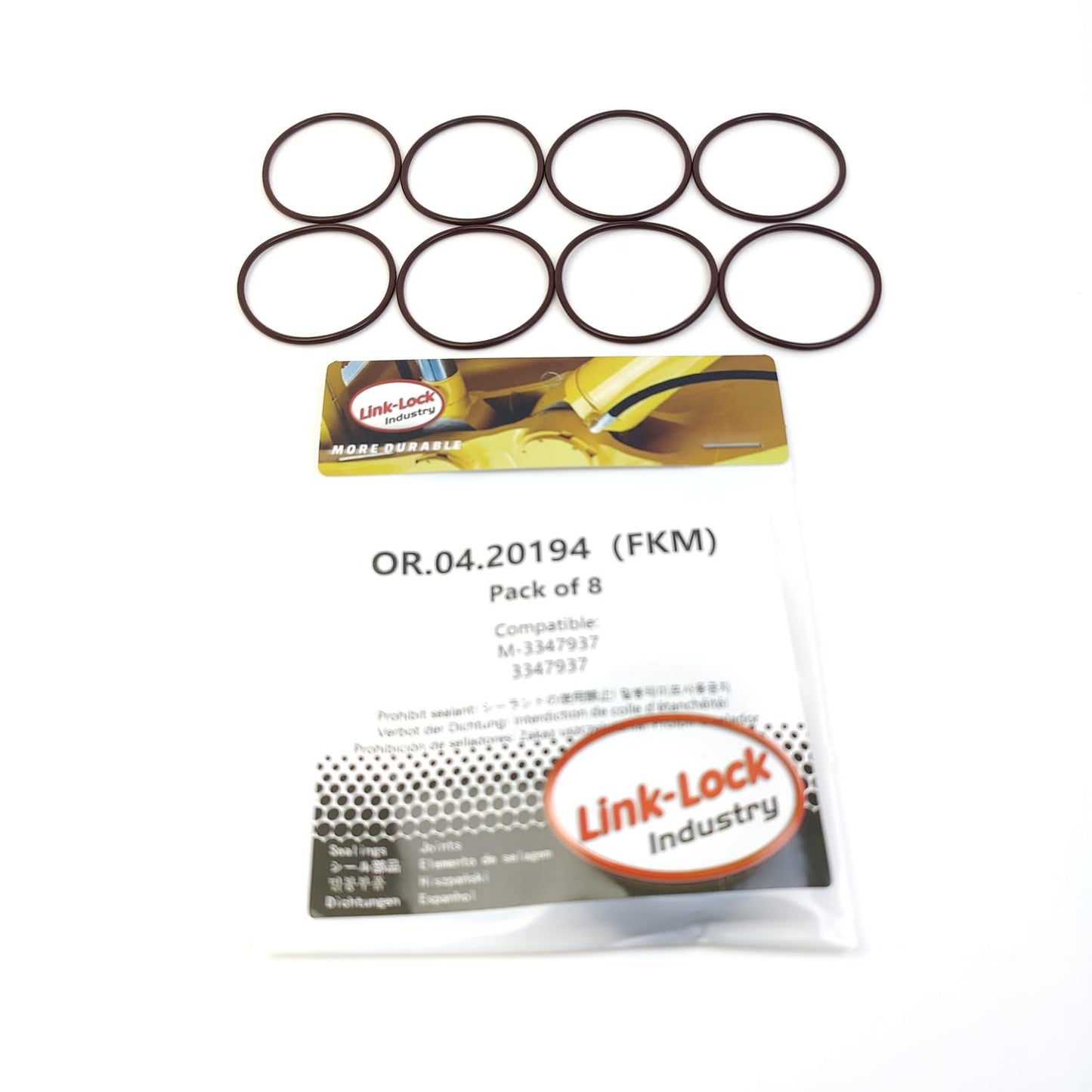 LINK-LOCK 8個 OR.04.20194 FKMバイトン 35×1.8 シーリングユニバーサルOリングキット M-3347937 3347937 CUMMINS用