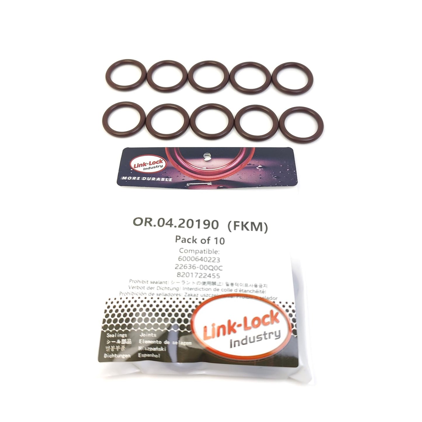 LINK-LOCK 10PCS OR.04.20190 FKM Viton Sealing O-Ring Kit of Thermostat 6000640223 22636-00Q0C 8201722455 for FIAT for NISSAN for RENAULT