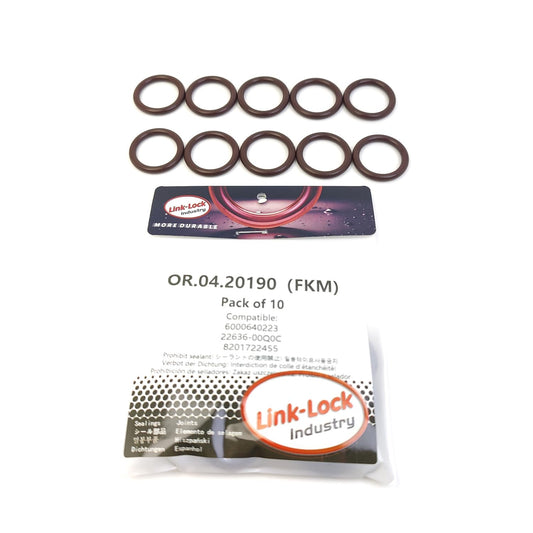 LINK-LOCK 10個入り OR.04.20190 FKMバイトンシーリングOリングサーモスタットキット 6000640223 22636-00Q0C 8201722455 FIAT用 NISSAN用 RENAULT用