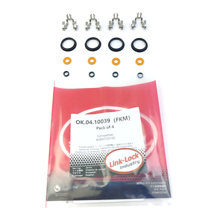 LINK-LOCK 4Set OK.04.10039 fuel injector repair kit A2820720100 with FKM Viton O-RING For MERCEDES-BENZ A B CLA M282