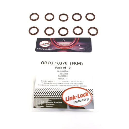 LINK-LOCK 10개 OR.03.10378 FKM Viton 터보차저 오일 드레인 O-링 키트 12612816 17281681 4895477 (BUICK-LHU, CADILLAC(SGM)-LNF, CHEVROLET-LNF용)