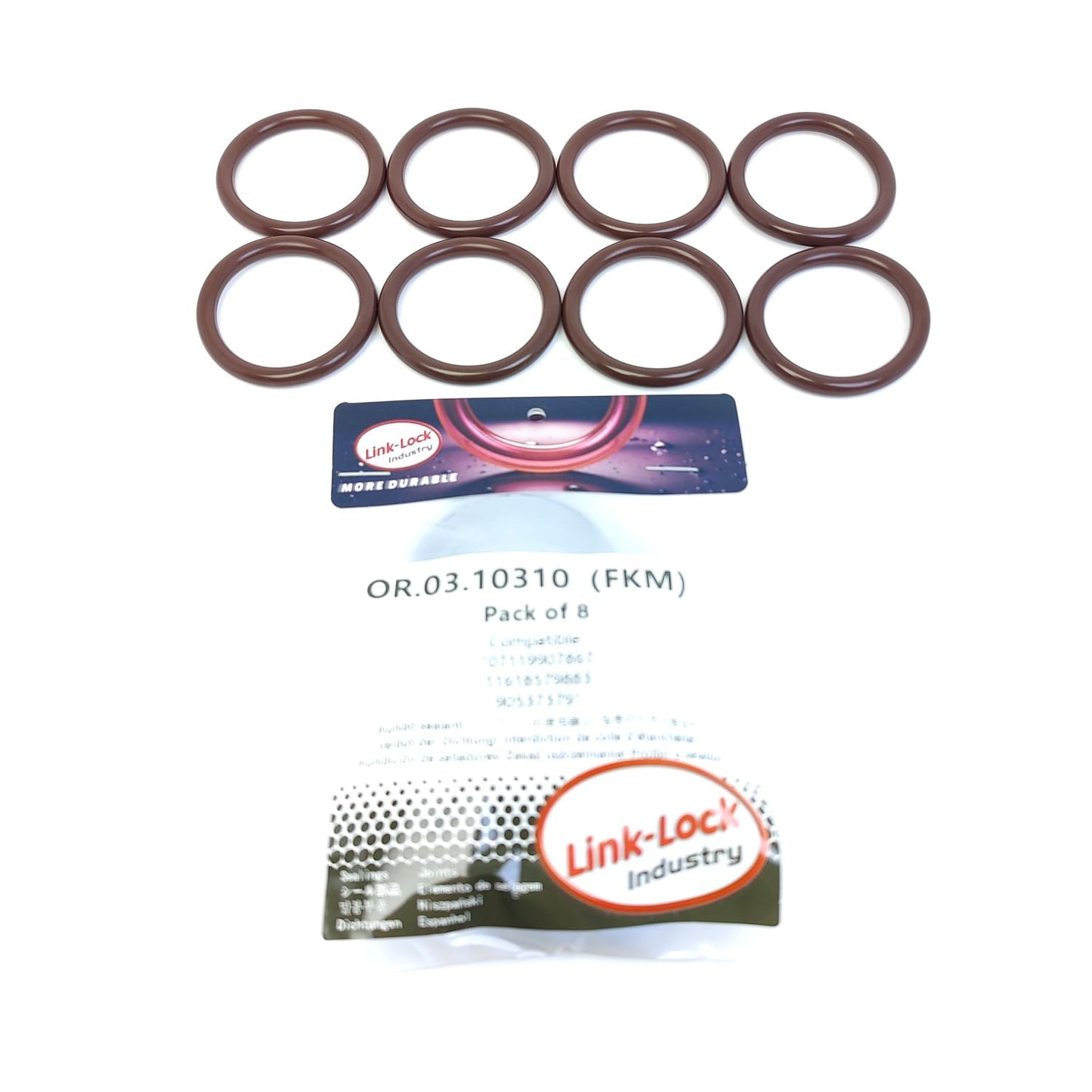 LINK-LOCK 8PCS OR.03.10310 FKM Viton Sealing O-Ring Kit of Turbocharger Air Hose 07119907867 11618579883 90537379 For BMW-B57 N47 For ROSENBAUER-B57 For CHEVROLET For BUICK For CADILLAC GMC