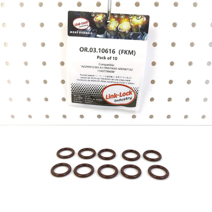 LINK-LOCK 10PCS OR.03.10616 FKM Viton Sealing O-Ring Kit of Engine Oil Dipstick A0299972345 A1199970045 N90987102 11437794698 For AUDI For VW For BMW For MERCEDES-BENZ
