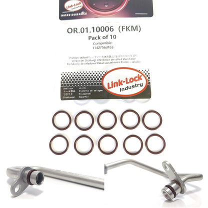 LINK-LOCK 10PCS FKMバイトンOR.01.10006 ターボチャージングパイプラインOリング 11427563453 BMW N54用