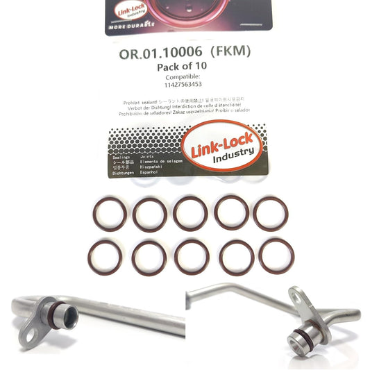 LINK-LOCK 10PCS FKMバイトンOR.01.10006 ターボチャージングパイプラインOリング 11427563453 BMW N54用