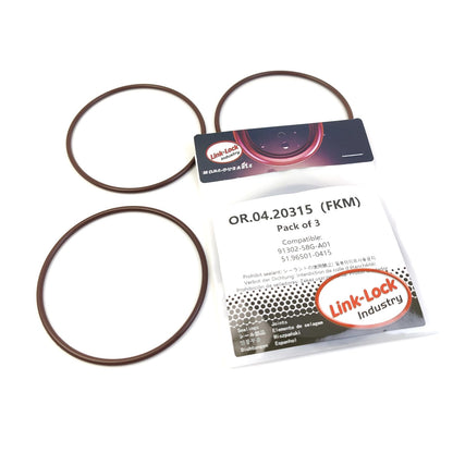 LINK-LOCK 3PCS OR.04.20315 FKM Viton Sealing O-Ring Kit of Air Compressor 91302-58G-A01 51.96501-0415 for HONDA for MAN