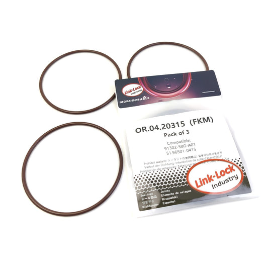 LINK-LOCK 3個組 OR.04.20315 FKMバイトン製シーリングOリングキット エアコンプレッサー用 HONDA/MAN用 91302-58G-A01 51.96501-0415