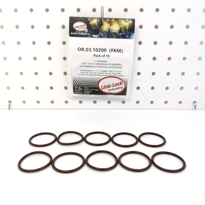 LINK-LOCK 10PCS OR.03.10200 FKM Viton Sealing O-Ring Kit of Common rail fuel injectors 7B0115427E 04893445AA 05184908AA K05184908AB 0179978745 A0179978745 For MERCEDES-BENZ-OM472 OM473 For AUDI