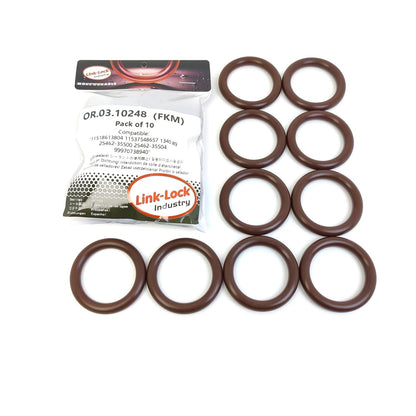 LINK-LOCK 10PCS OR.03.10248 FKM Viton Sealing O-Ring Kit of Thermostat housing 11518613804 11537548657 1340.89 25462-35500 25462-35504 99970738940 For CITROË-5GX For MINI-N12 N14 For OPEL-A16