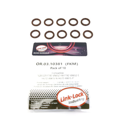 LINK-LOCK 10PCS OR.03.10381 FKM Viton Sealing O-Ring Kit of Turbocharger Oil Drain 5281229 FT4E-6N652-HA FT4Z-6N652-E HG7Z-00815-N HG7Z-00815-P For FORD USA-C20 C30 C35 N38 N48 T23