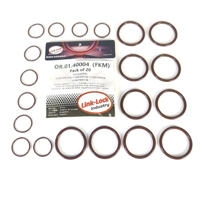 LINK-LOCK 20PCS FKM ビトン OR.01.40004 エンジン VVTソレノイドバルブ Oリング ガスケット 11367546379 11360394126 11360149818 11367506178 BMW N45 N46 N62 N73用