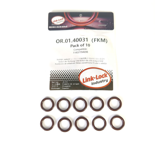 LINK-LOCK 10個 FKM Viton OR.01.40031 エンジンディップスティックOリングガスケット 11437794698 BMW M47 N47 B37 B47 N57 M57 B57用