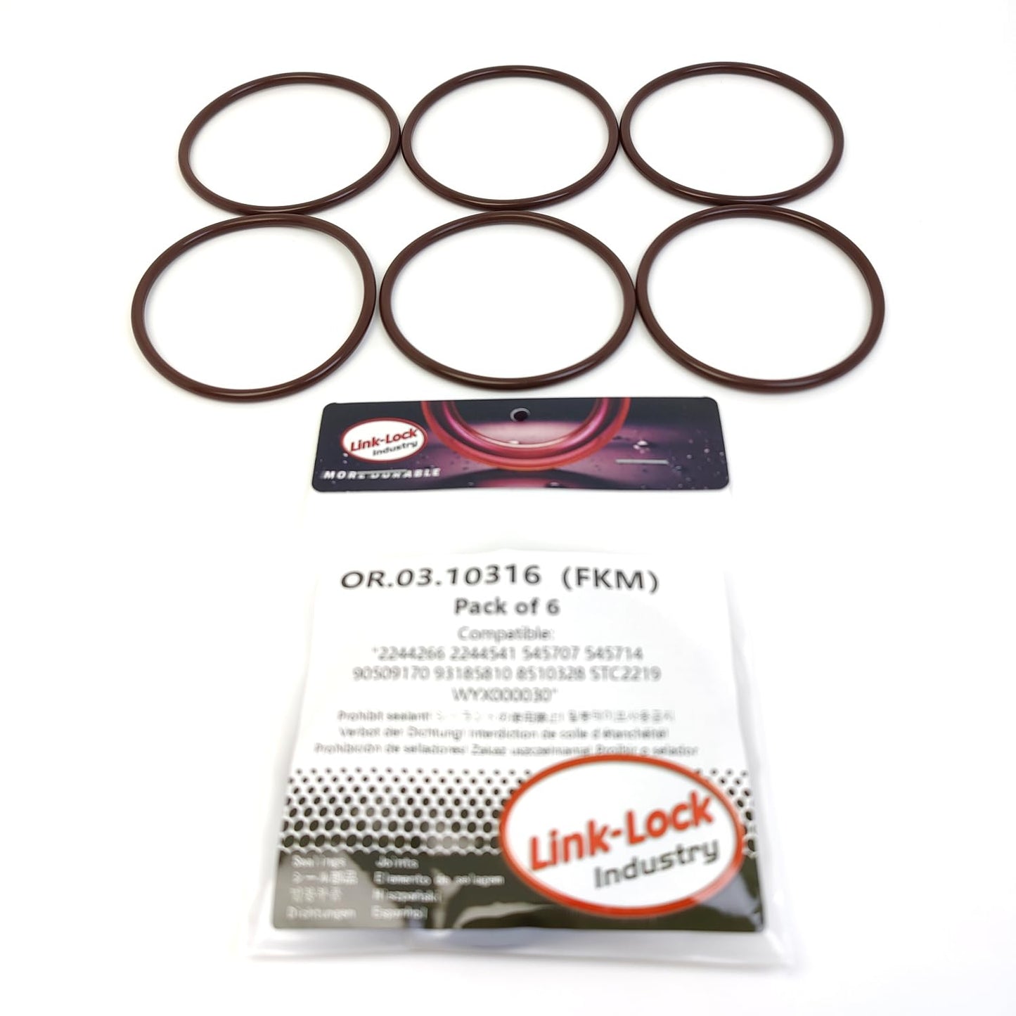 LINK-LOCK 6PCS OR.03.10316 FKM Viton Sealing O-Ring Kit of Vacuum Pump 2244266 2244541 545707 545714 90509170 93185810 8510328 STC2219 WYX000030 For LAND ROVER-256T M57 For OPEL-25DT