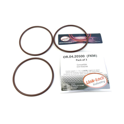 LINK-LOCK 3PCS OR.04.20500 FKMバイトン製ターボチャージャー排気管用シーリングOリングキット AUDI-Q5用 059145625A