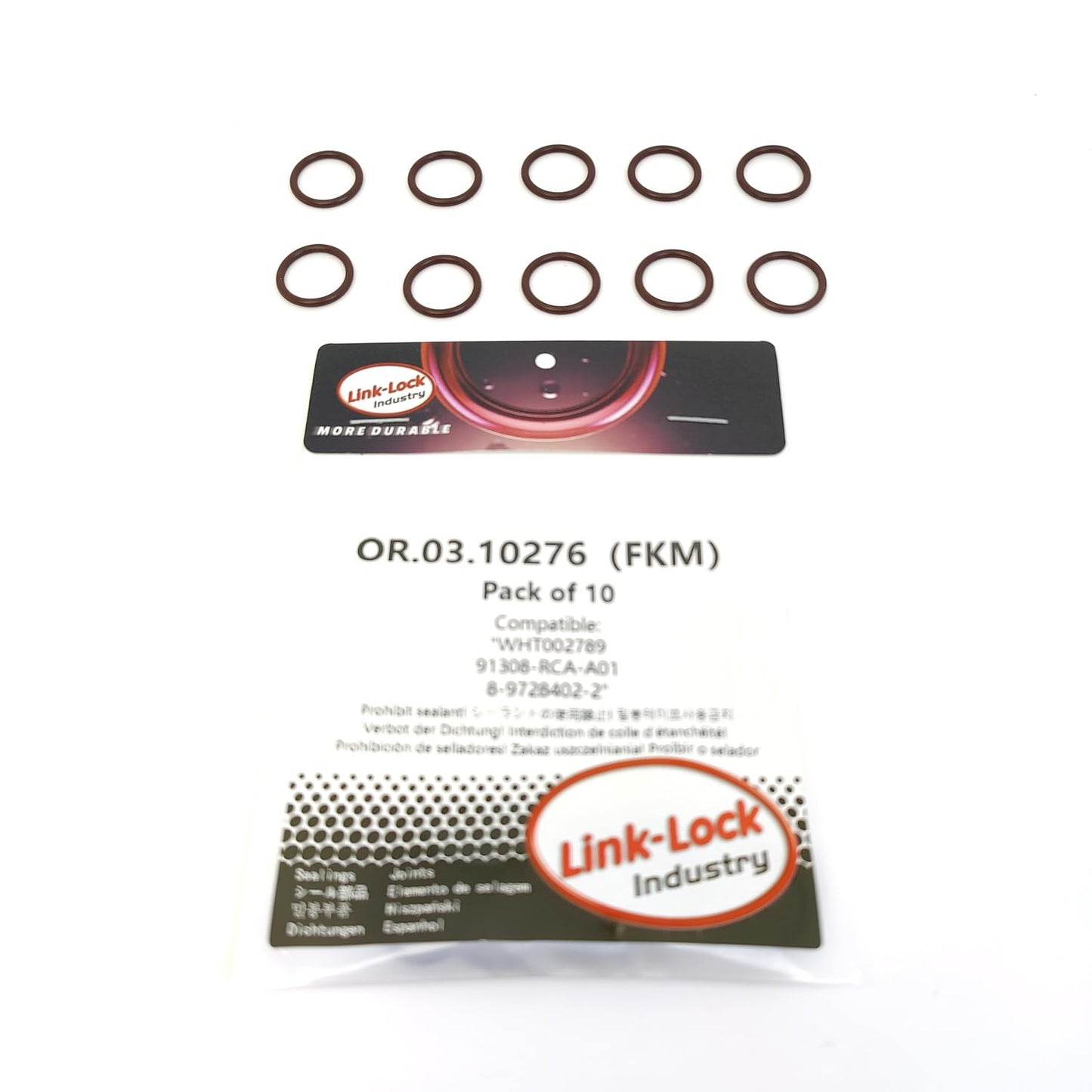 LINK-LOCK 10PCS OR.03.10276 FKM Viton Sealing O-Ring Kit of Camshaft Adjustment Device WHT002789 91308-RCA-A01 8-9728402-2 For AUDI-CEPB CGWB CGXC CEUA CGWC CHMA CEUC CGWD CHMB For LAMBORGHINI-BUJ