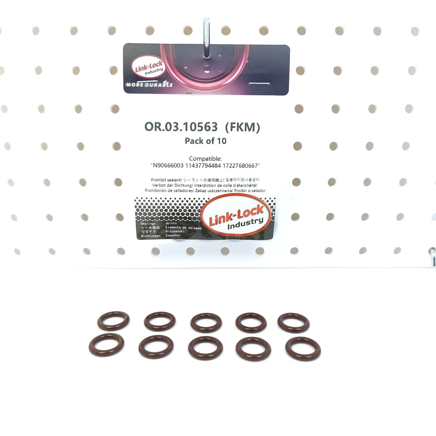 LINK-LOCK 10PCS OR.03.10563 FKMバイトン製シーリングOリングキット オイルポンプ用 N90666003 11437794484 17227680667 アウディ フォルクスワーゲン BMW用
