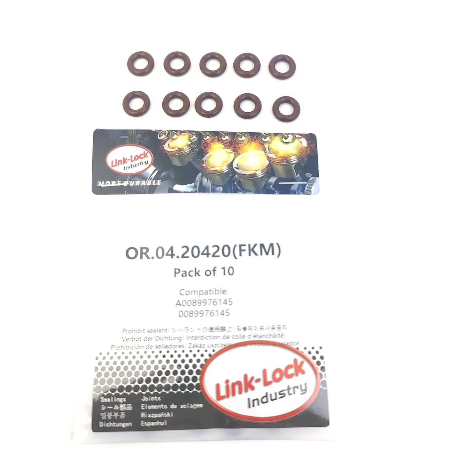 LINK-LOCK 10個 OR.04.20420 FKM フューエルインジェクションポンプ用ビトンOリングキット A0089976145 0089976145 メルセデスベンツ用
