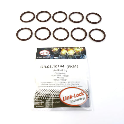 LINK-LOCK 10PCS OR.03.10144 FKM Viton Sealing O-Ring Kit of Cooling water pipe 12623519 1720281 R63185 96723-19018 For 4045HBZ02 4045HL475 4045HFJ85 4045HTJ85