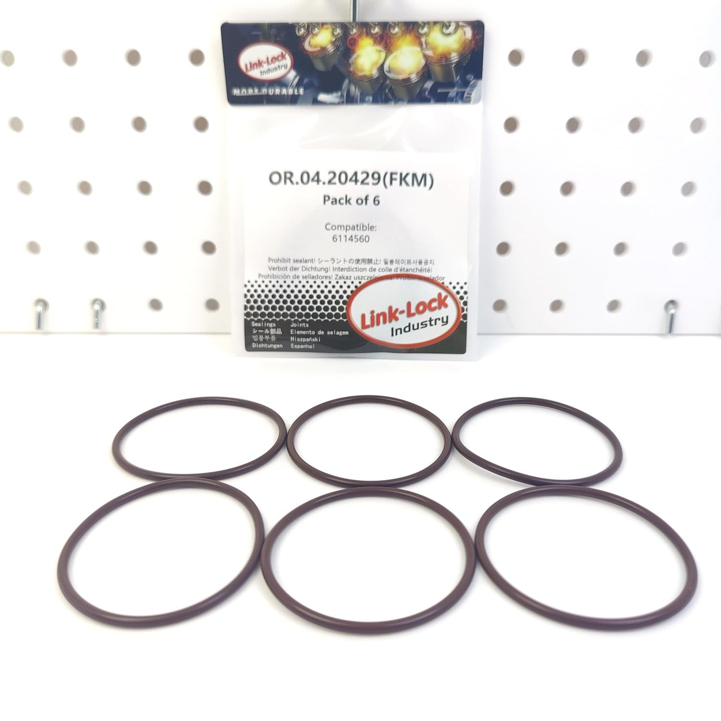 LINK-LOCK 6PCS OR.04.20429 FKM Viton Sealing O-Ring Kit of Thermostat 6114560 for FORD