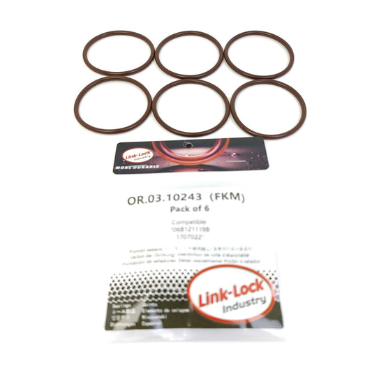 LINK-LOCK 6PCS OR.03.10243 FKM Viton Sealing O-Ring Kit of Thermostat housing 06B121119B 1707022 For AUDI-ALT AXW BHZ ALZ AXX BKB AMB BEX For SKODA-BLR For VW-ALT BWA