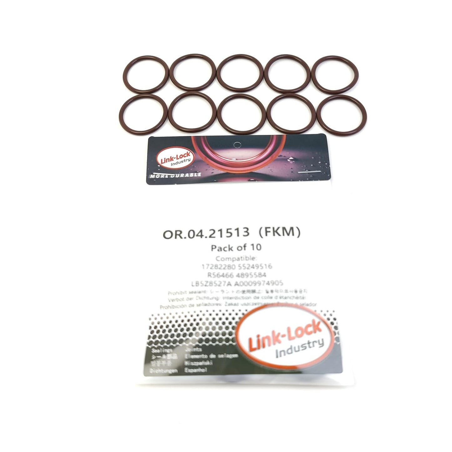 LINK-LOCK 10PCS OR.04.21513 FKM Viton Sealing O-Ring Kit of Oil drain screw 17282280 55249516 R56466 4895584 LB5Z8527A A0009974905 for AUDI For VW For SEAT For IVECO For MERCEDES-BENZ For FORD