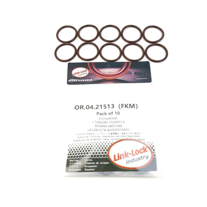 LINK-LOCK 10PCS OR.04.21513 FKM Viton Sealing O-Ring Kit of Oil drain screw 17282280 55249516 R56466 4895584 LB5Z8527A A0009974905 for AUDI For VW For SEAT For IVECO For MERCEDES-BENZ For FORD