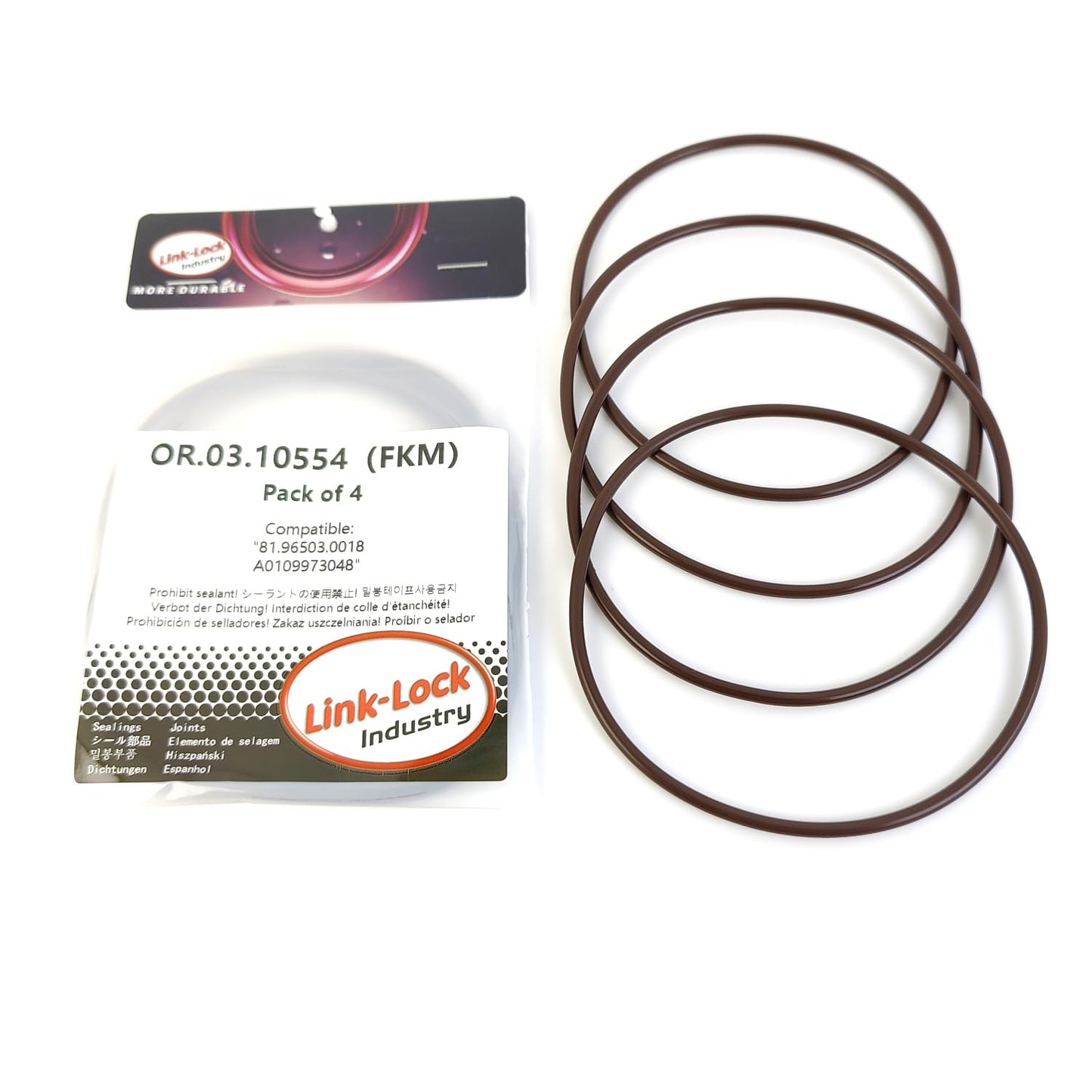 LINK-LOCK 4個 OR.03.10554 FKMバイトン 94×3 シーリングユニバーサルOリングキット 81.96503.0018 A0109973048 メルセデス・ベンツ用 MAN用