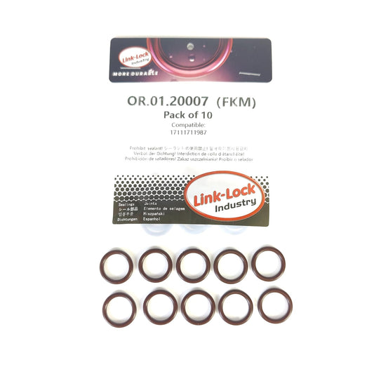 LINK-LOCK 10PCS FKM Viton OR.01.20007 Engine coolant pipe / Water hose O-Ring 17111711987 for BMW N42 N46 N45 N52 N43 N51 N52 N53 M62 N47 N20 M54