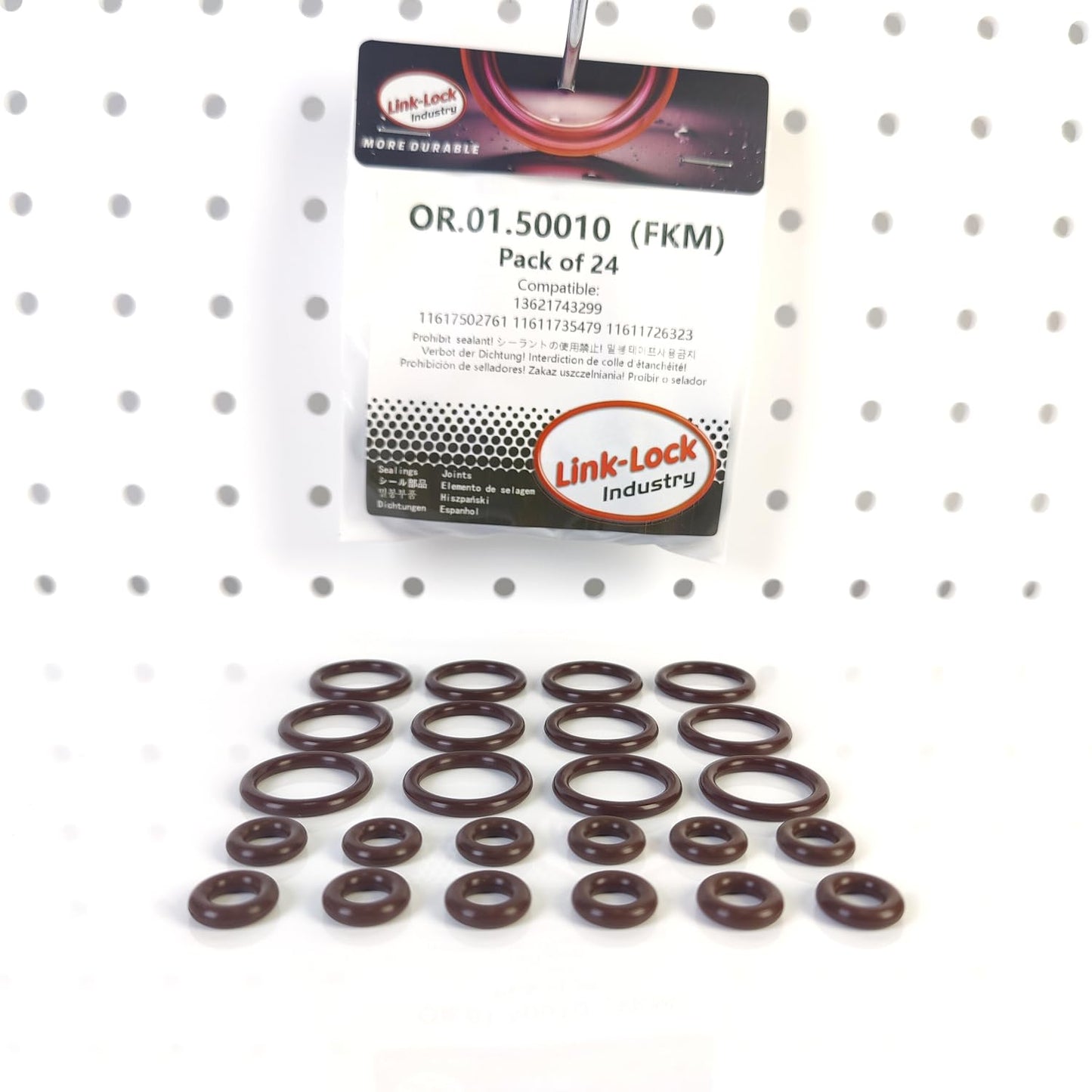 LINK-LOCK 24PCS FKM Viton OR.01.50010 Fuel injection valve O-RING gasket 13621743299 11617502761 11611735479 11611726323 for BMW M52 M50 M54